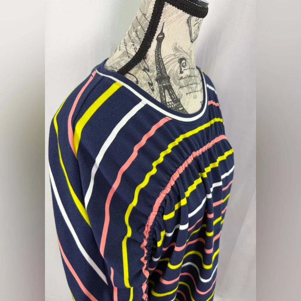 Project RUNWAY Multicolor Striped Blouse| Drawstring Sleeves| Bubble Hem Size M - Picture 9 of 11